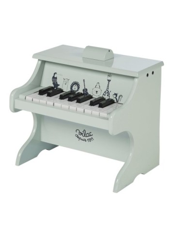 Piano enfant vert d'eau imprimé animaux noirs
