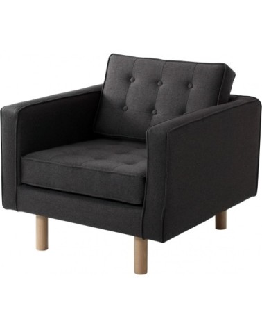 Fauteuil cubique rembourré en tissu couleur gris anthracite