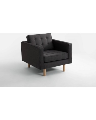 Fauteuil cubique rembourré en tissu couleur gris anthracite