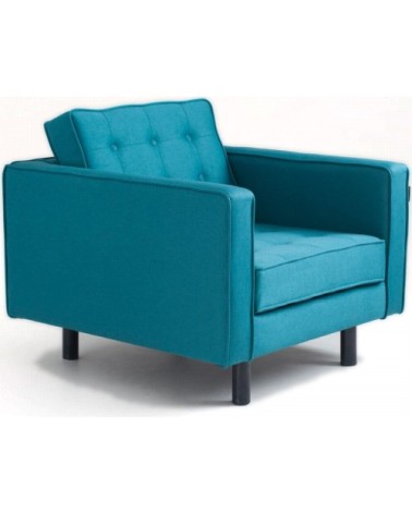 Fauteuil cubique rembourré en tissu couleur bleu