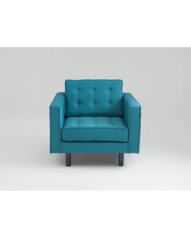 Fauteuil cubique rembourré en tissu couleur bleu