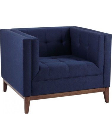 Fauteuil cubique rembourré tissu bleu