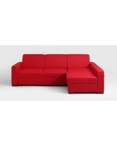 Canapé-lit dangle droit 3 places tissu rouge h40cm