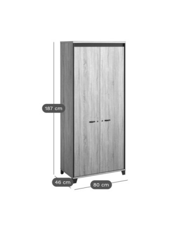 Armoire 2 portes effet bois clair