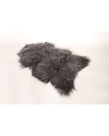 Descente de lit peau de mouton gris 90x60