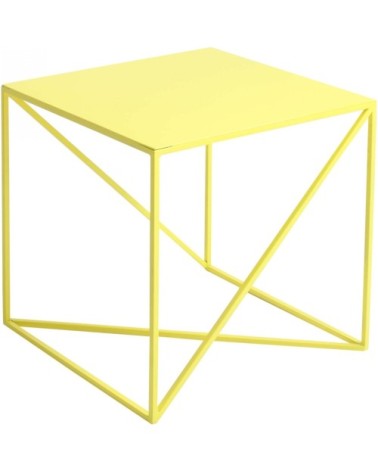 Table dappoint carré en métal jaune