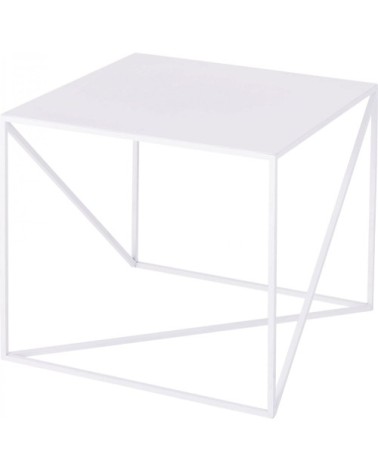 Table dappoint carré en métal blanc