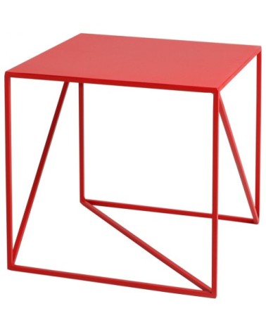 Table dappoint carré en métal rouge