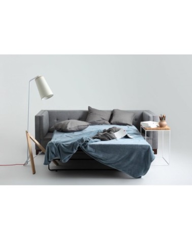 Canapé-lit tissu 3 places gris clair h44cm