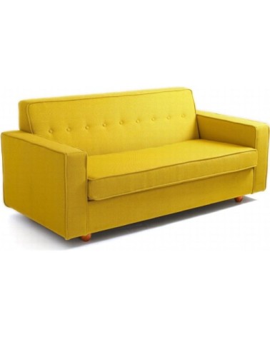 Canapé-lit 2 places tissu jaune h39cm