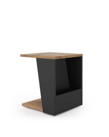 Table d'appoint noyer et noir laqué H46