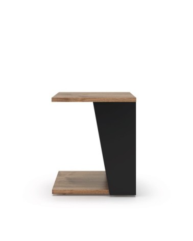 Table d'appoint noyer et noir laqué H46
