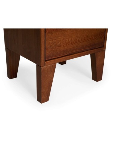 Table de chevet 1 tiroir en pin massif foncé