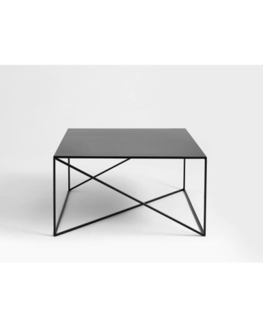 Table basse carré en métal noir l80cm