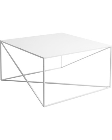 Table basse carré en métal blanc l80cm