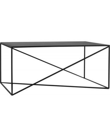 Table basse rectangulaire en métal noir l100cm