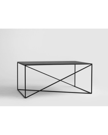 Table basse rectangulaire en métal noir l100cm