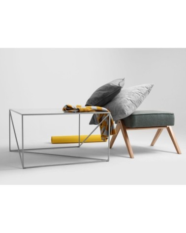 Table basse carré en métal gris l80cm