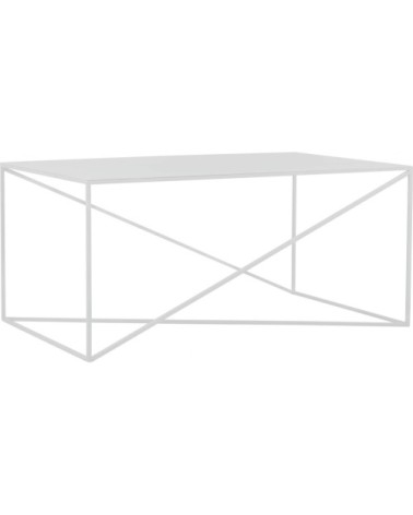 Table basse rectangulaire en métal blanc l100cm