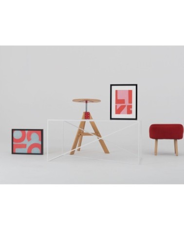 Table basse rectangulaire en métal blanc l100cm