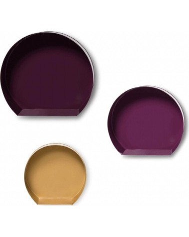 Etagère niche à accrocher violet jaune orangé (lot de 3)