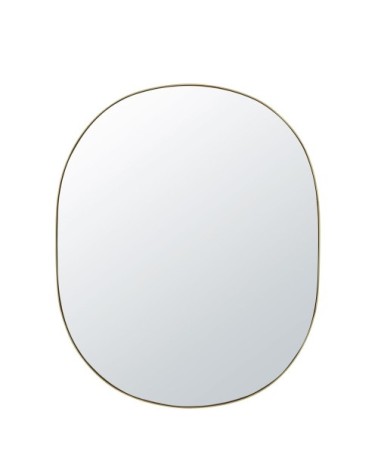 Miroir ovale en métal doré 91x111