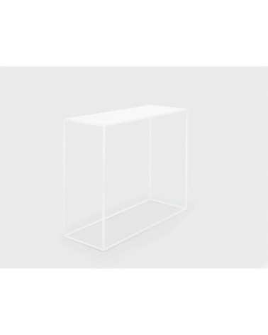 Console minimaliste en métal thermolaquél blanc l100cm