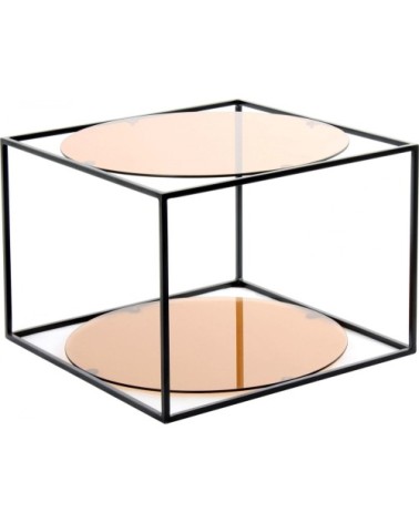 Table basse rectangulaire plateau verre fumé l50cm