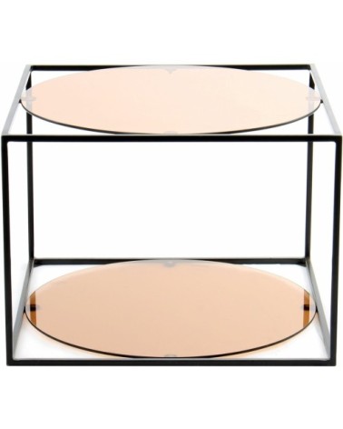 Table basse rectangulaire plateau verre fumé l50cm