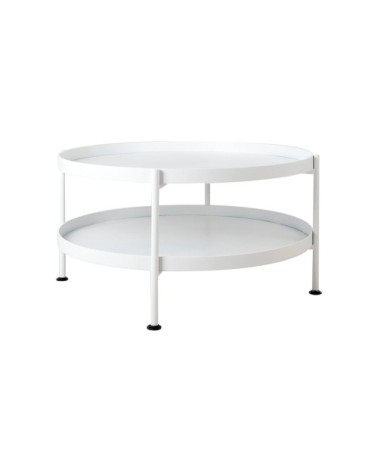 Table basse design en métal blanc d60cm