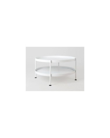 Table basse design en métal blanc d60cm