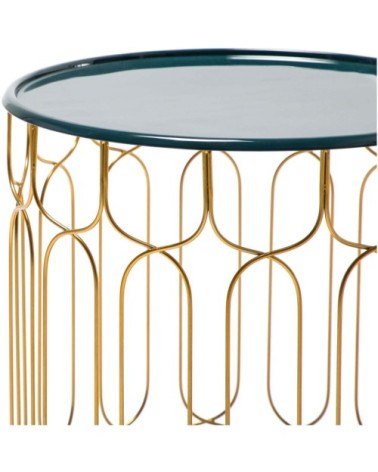 Table dappoint gigogne ronde couleur bleu d43cm