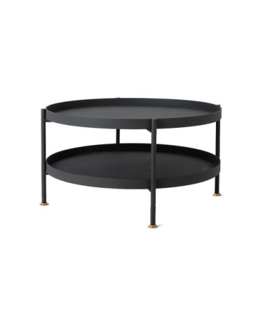 Table basse design en métal noir d80cm
