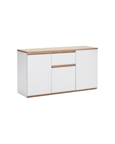 Bureau pivotant blanc et effet bois clair