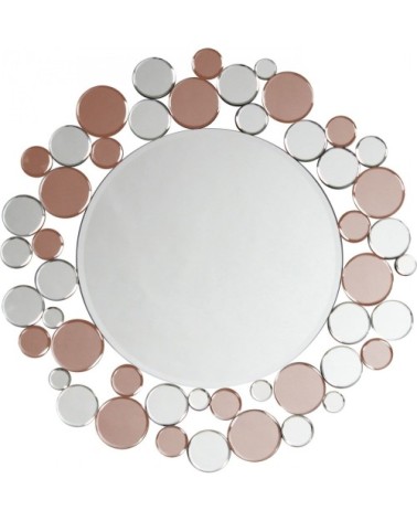 Miroir mural argent et rose d80