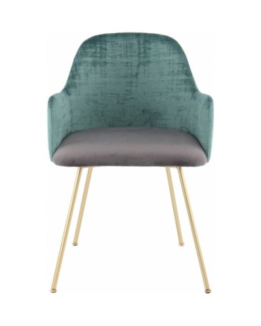 Fauteuil rembourré tissu velours couleur vert