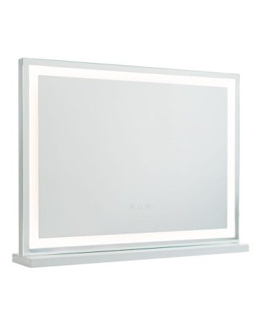 Miroir de maquillage avec bande led métal 58x43x12cm blanc