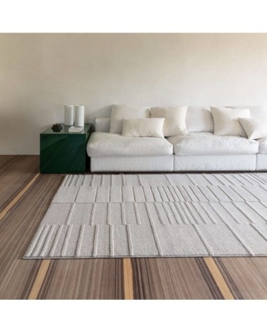Tapis en laine rectangulaire gris 120 x 170 cm