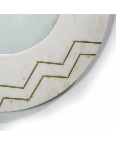 Miroir rond en marbre blanc d69