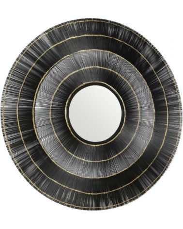 Miroir rond noir d114