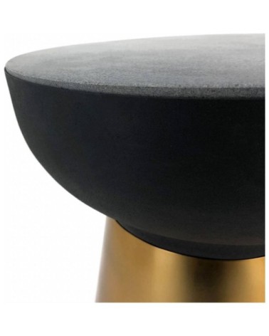 Table dappoint ronde embase dorée plateau noir d40cm