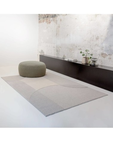Tapis en laine gris et beige 120 x 170 cm