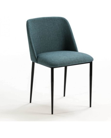 Chaise design rembourrée assise bleu pétrole