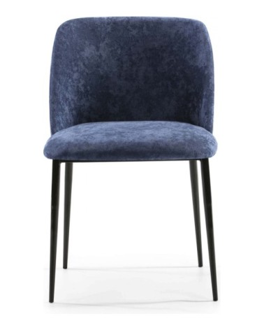 Chaise design rembourrée assise bleu pétrole