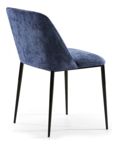 Chaise design rembourrée assise bleu pétrole