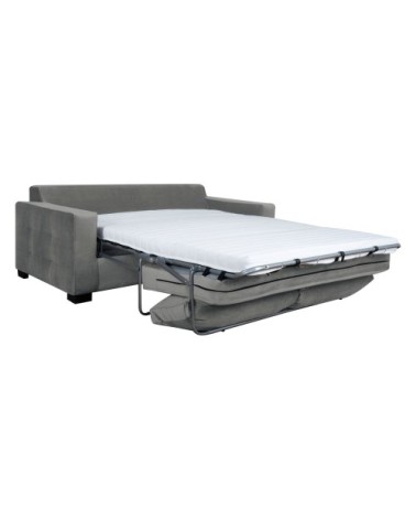 Canapé convertible 3 places en velours gris clair