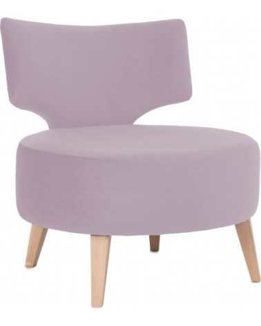 Fauteuil cosy rembourré tissu couleur rose pourpre