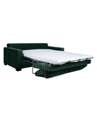 Canapé convertible 3 places en velours vert emeraude