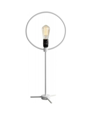 Lampe de table en acier blanc