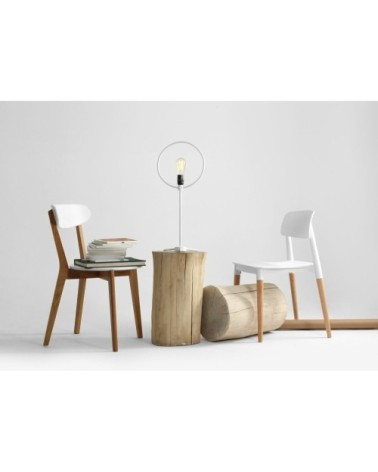 Lampe de table en acier blanc